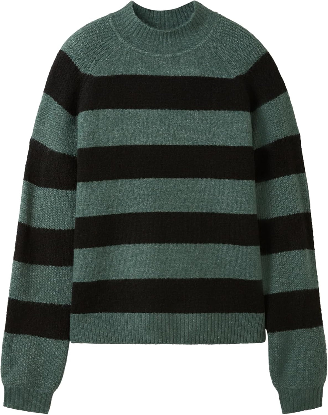 TOM TAILOR Denim Damen Pullover L 34223 - Green Black Stripe, L 34223 - Green Black Stripe
