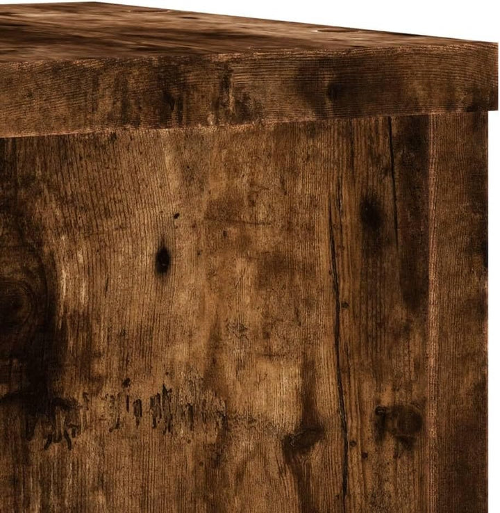 Pflanzenständer 2 STK. Räuchereiche 25x25x80 cm Holzwerkstoff Pflanzenregal, Blumenregal Indoor/Outd