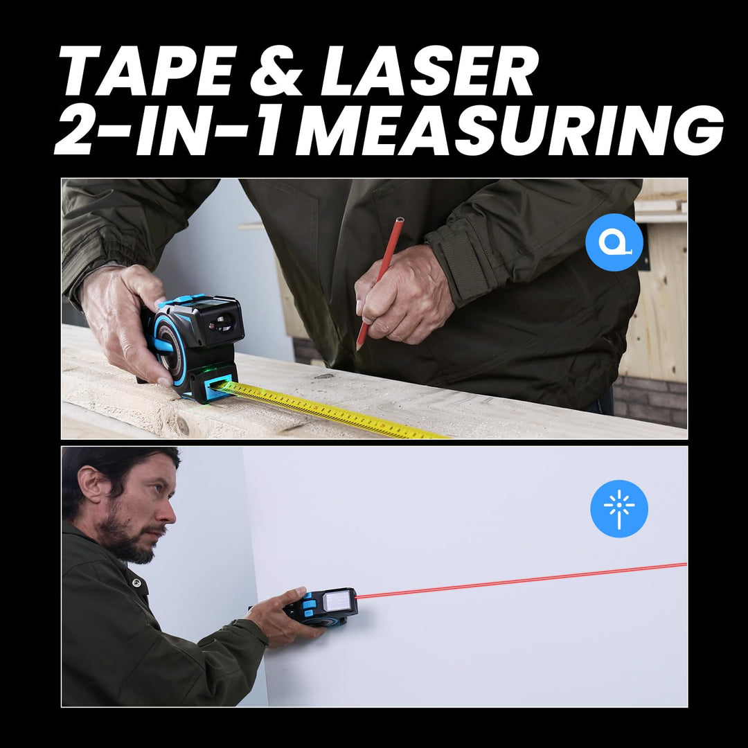 ACEGMET von MiLESEEY Digitales Massband, Laser Entfernungsmesser mit Automatischem Verschlussband, S