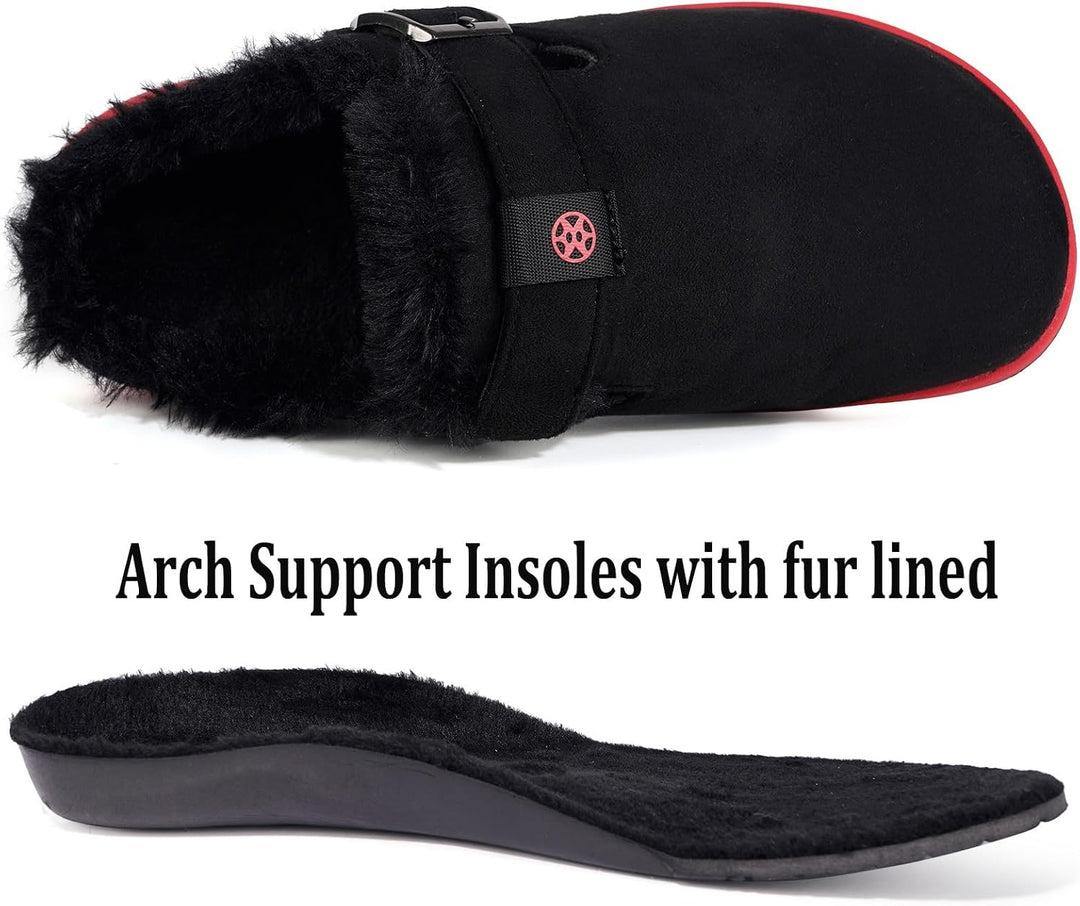 Sisttke Hausschuhe Gefüttert Herren Damen Lined Clogs Wildleder Flauschige Pantoffeln Wärme Slipper