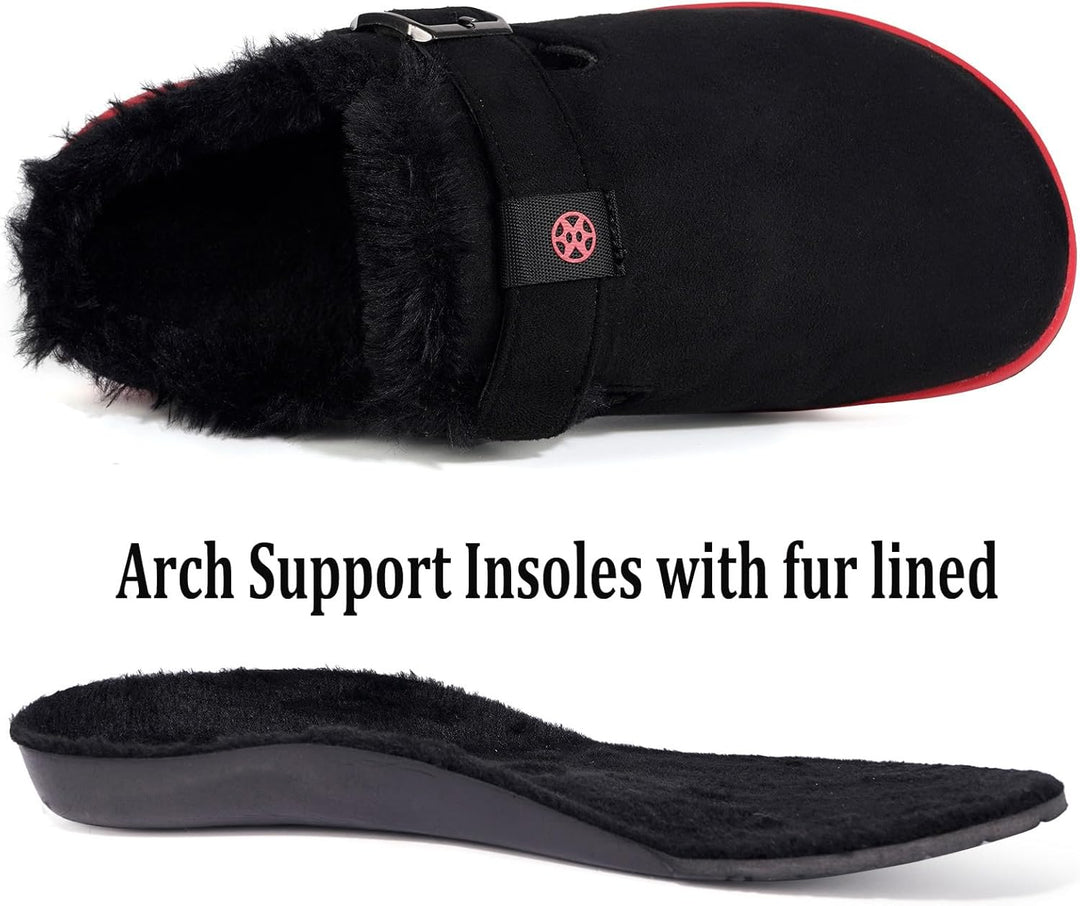 Sisttke Hausschuhe Gefüttert Herren Damen Lined Clogs Wildleder Flauschige Pantoffeln Wärme Slipper