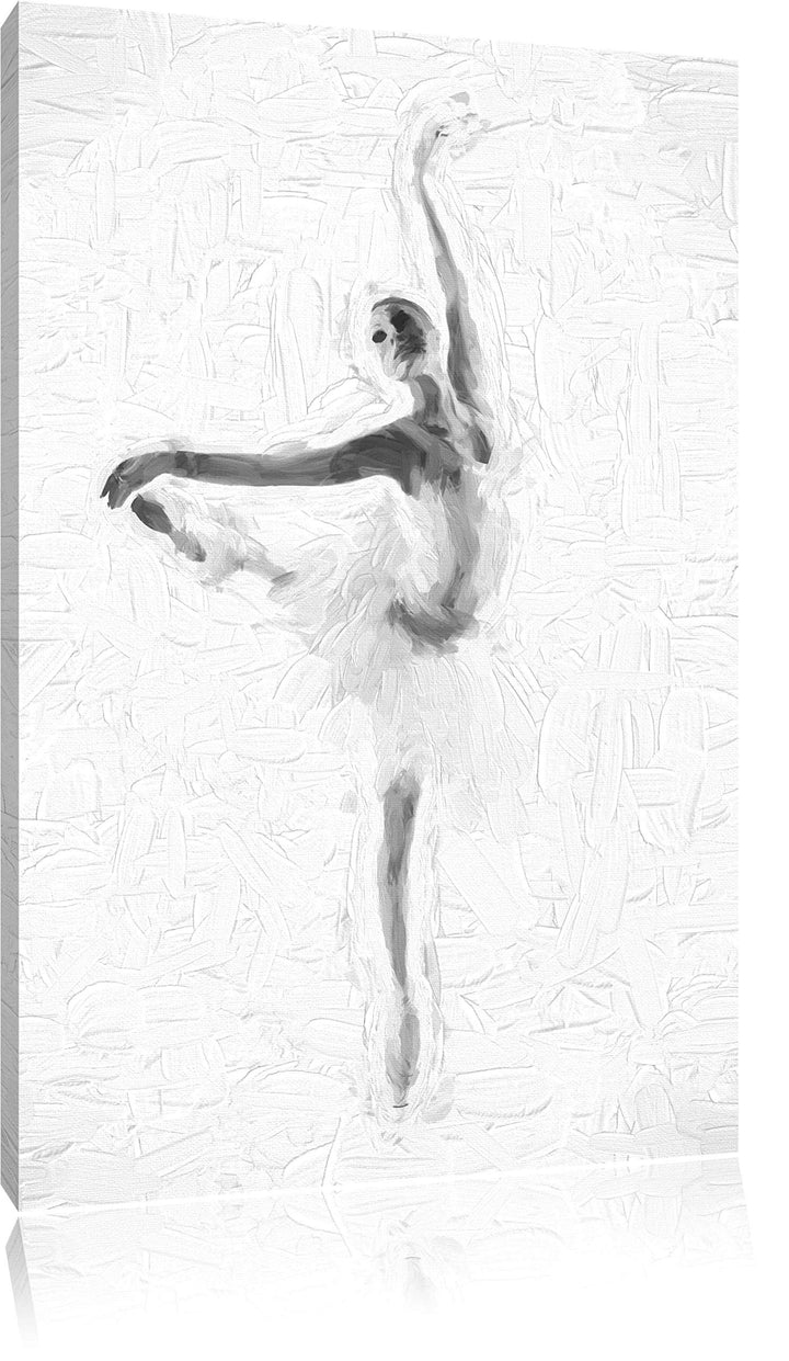 Pixxprint Ästhetische Ballerina als Leinwandbild/Grösse: 100x70 cm/Wandbild/Kunstdruck/fertig bespan