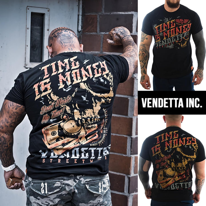 Vendetta Inc. Shirt Time is Money schwarz Männer T Shirt, Sport,Freizeit 1151