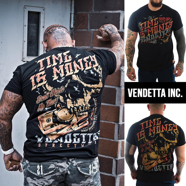 Vendetta Inc. Shirt Time is Money schwarz Männer T Shirt, Sport,Freizeit 1151 M Schwarz, M Schwarz