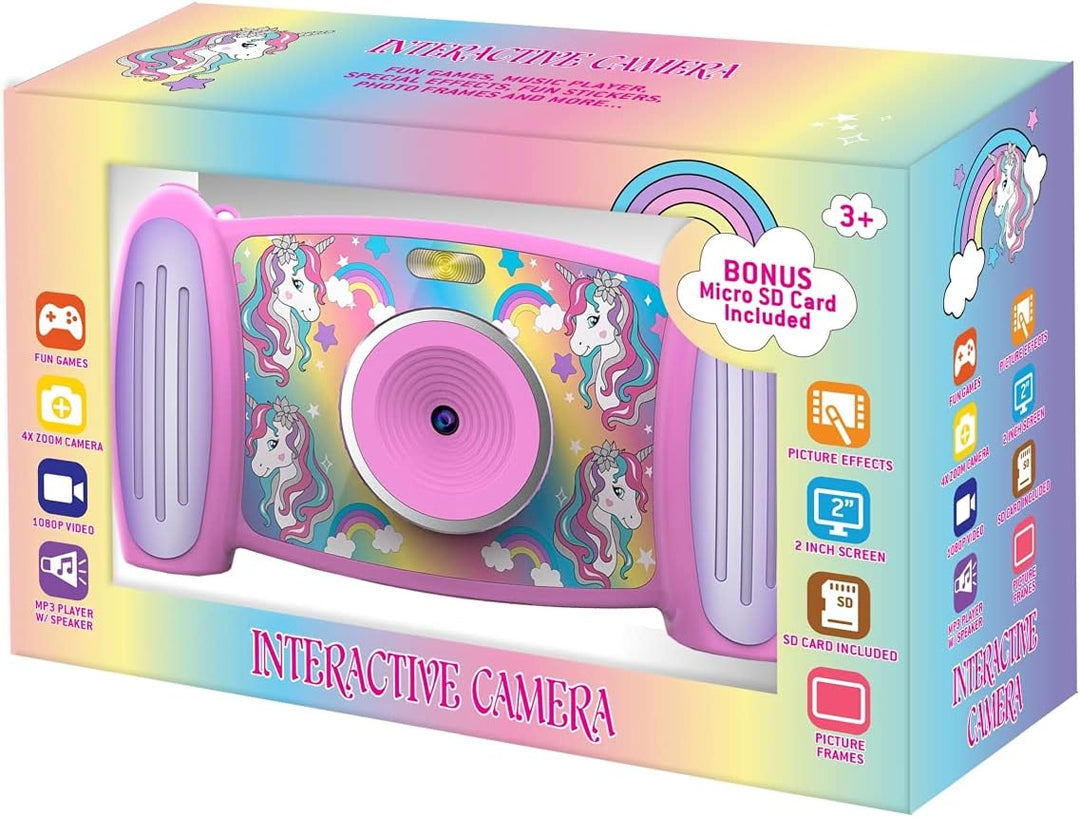 Accutime FRCA1001 Interaktive Kinderkamera Einhorn, 5MP Foto, 1080p Videoauflösung, 4-Fach Zoom, 5 l