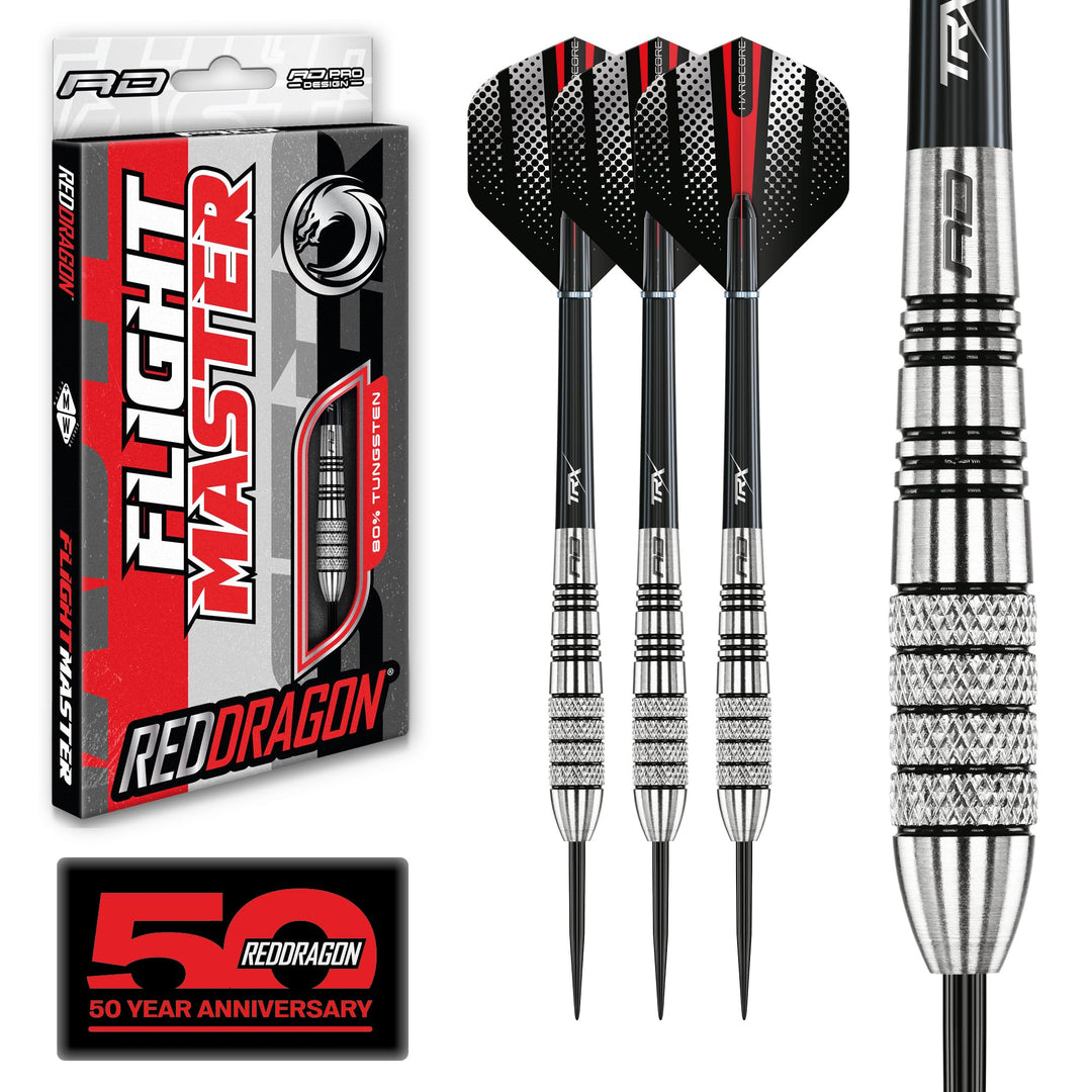 RED DRAGON Sidewinders 25g, 27g or 30g Flightmaster Tungsten Darts Set mit Flights und Schäfte 27.0