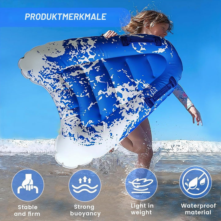 Luftmatratze Wasser für Kinder &amp; Erwachsene, FainFun Surfbrett Aufblasbar, Bodyboard mit Griffen, Wa