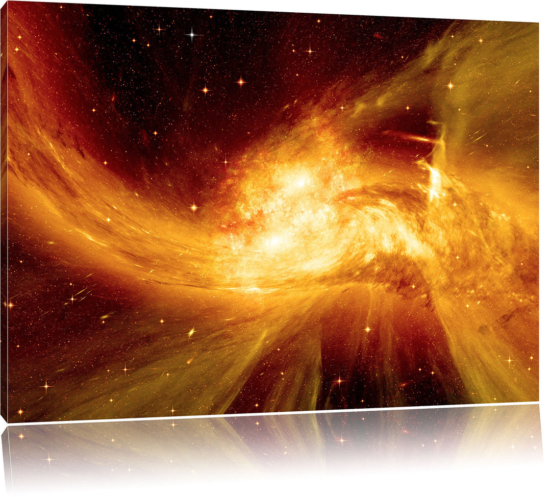 Pixxprint Sternenstaub und Gasnebel in Einer fernen Galaxie, Format: 100x70 auf Leinwand, 100x70