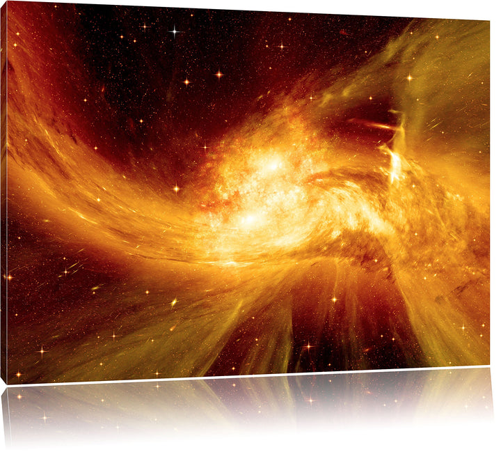 Pixxprint Sternenstaub und Gasnebel in Einer fernen Galaxie, Format: 100x70 auf Leinwand, 100x70