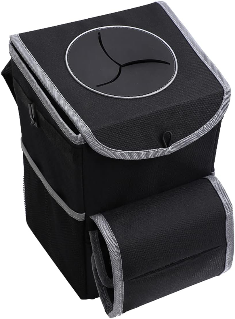 JNNJ Multifunktionaler Auto-Organizer-Mülleimer, Zusammenklappbarer Und Tragbarer Wasserdichter Auto