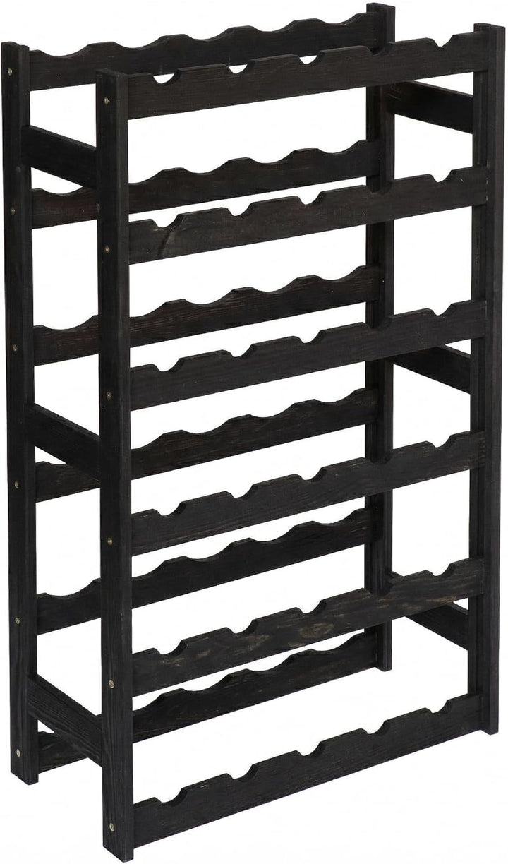 Weinregal Holz 30 Flaschen Schwarz 53x86x25 cm Wine Rack Regal Flaschenregal Weinflaschenregal Geträ