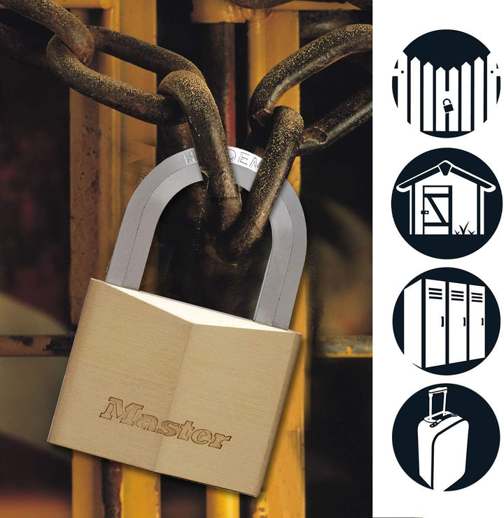MASTER LOCK 1165EURD VORHÄNGESCHLOSS 60MM VOLLMESSING HEXAGONALER BÜGEL 9,1 x 6 x 2,6 cm, 9,1 x 6 x