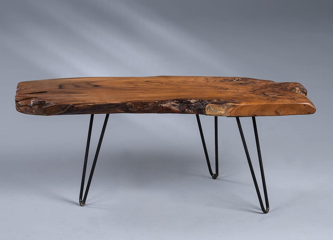 HomeTrends4You Tallus Couchtisch, Holz, Teak, 100 x 40 x 40 cm, Braun Braun