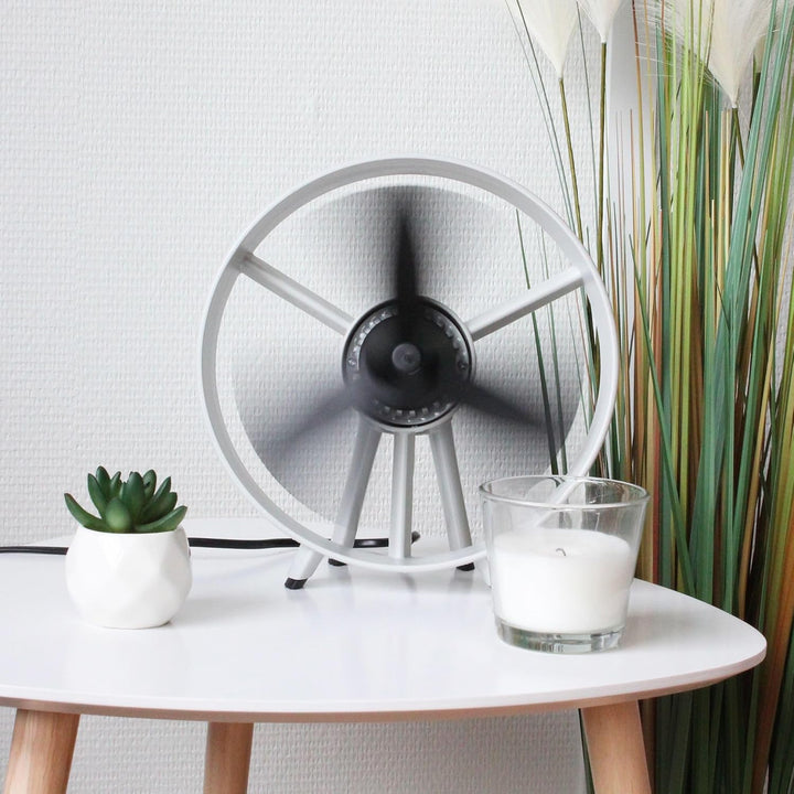 Ventilator für den Schreibtisch, Safe Blade zum Aufstellen, 3 Flügel aus weichem Gummi, Smart-Motor,