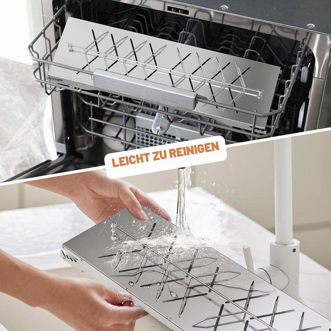 onlyfire Flammlachsbrett Edelstahl, Extra Breit 19cm Flammlachshalter, Lachsbretter zum Grillen Feue