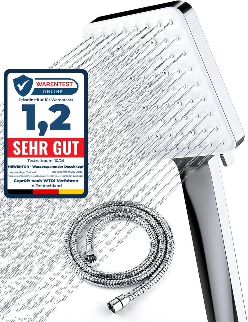 Newentor Duschkopf mit Schlauch, Duschbrause mit Schlauch 1,5M, Duschschlauch mit Duschkopf Gross Sh