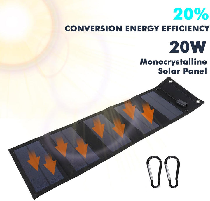20W Faltbares Solarpanel Solar Ladegerät für Tragbares 5V USB Solar Panel Solarladegerät für Handy S