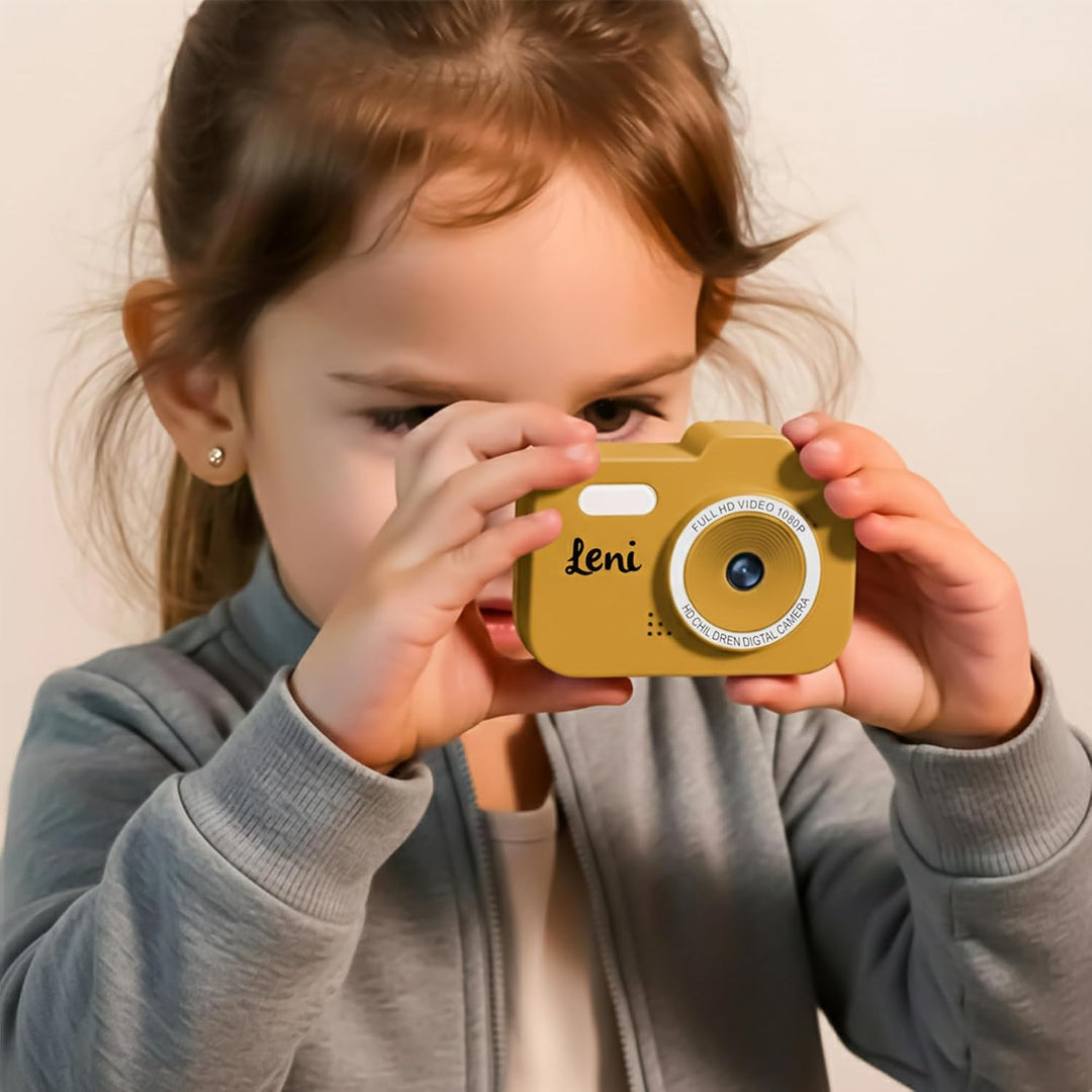 Personalisierbare Kinderkamera Gelb – robuste Kinder Kamera Digitalkamera für Fotos &amp; Videos – für K
