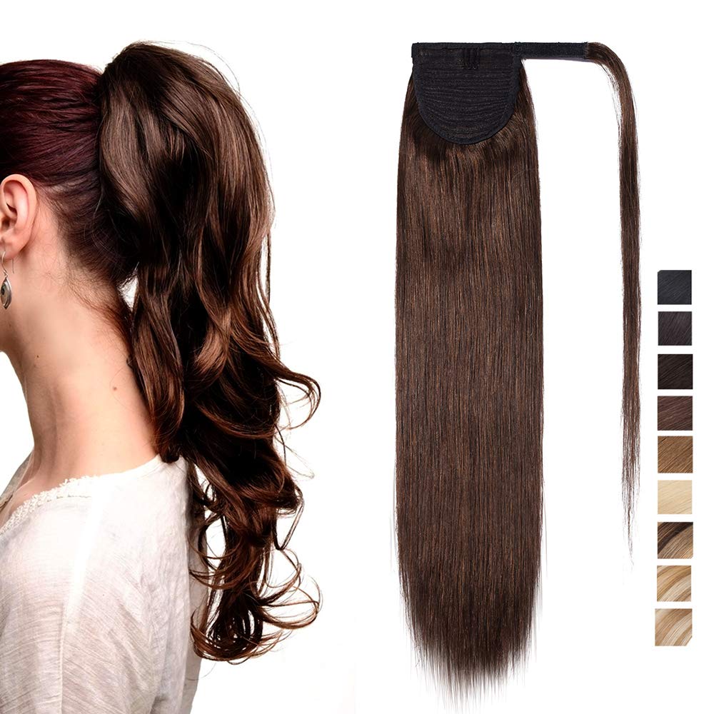 SEGO Ponytail Pferdeschwanz Haarteil Zopf extensions Haarverlängerung clip in Pony Echthaar remy Hai