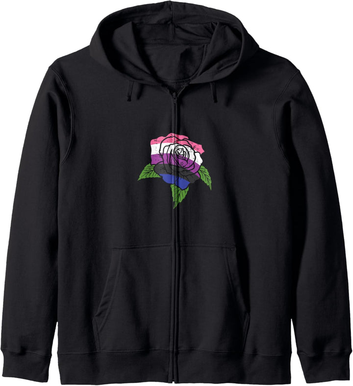 Pocket Rose Flower LGBTQ Genderfluid Non-Binary Men Women Kapuzenjacke