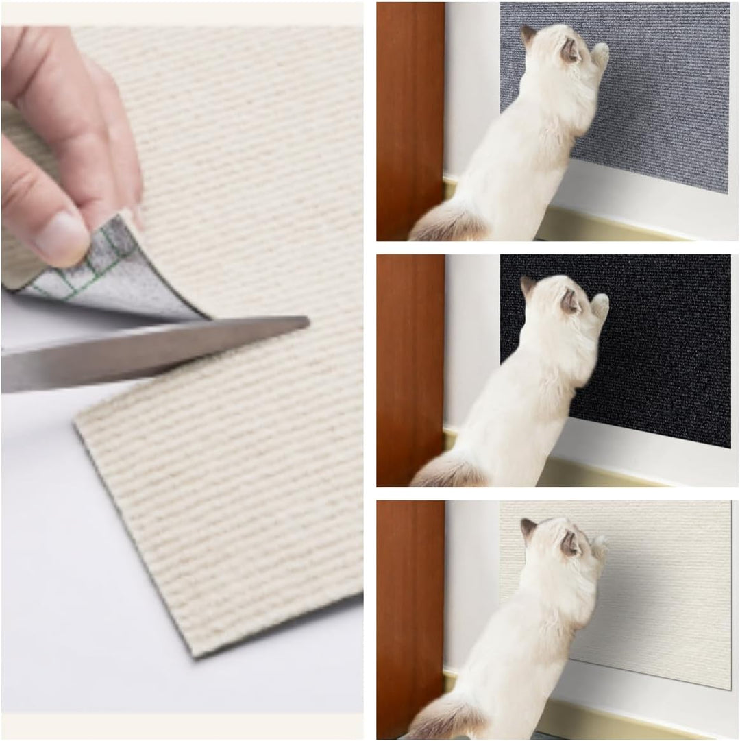 Kratzmatte Selbstklebend für Katze, Wand Kratzteppich Katze Schwarz, 40×200cm Kratzbretter Kratzschu