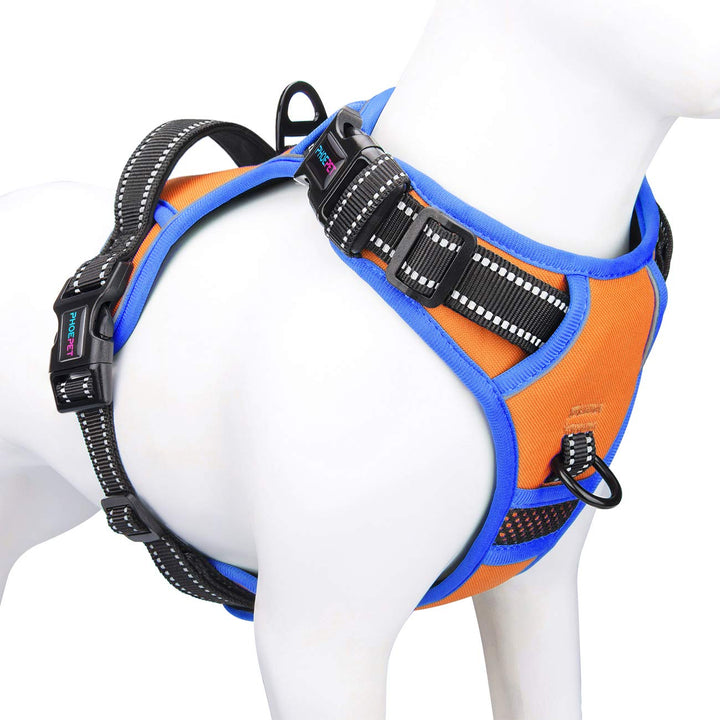 PHOEPET 2019 Anti-Zieh-Hundegeschirr für kleine Hunde, reflektierend, verstellbar, mit Clip an der V