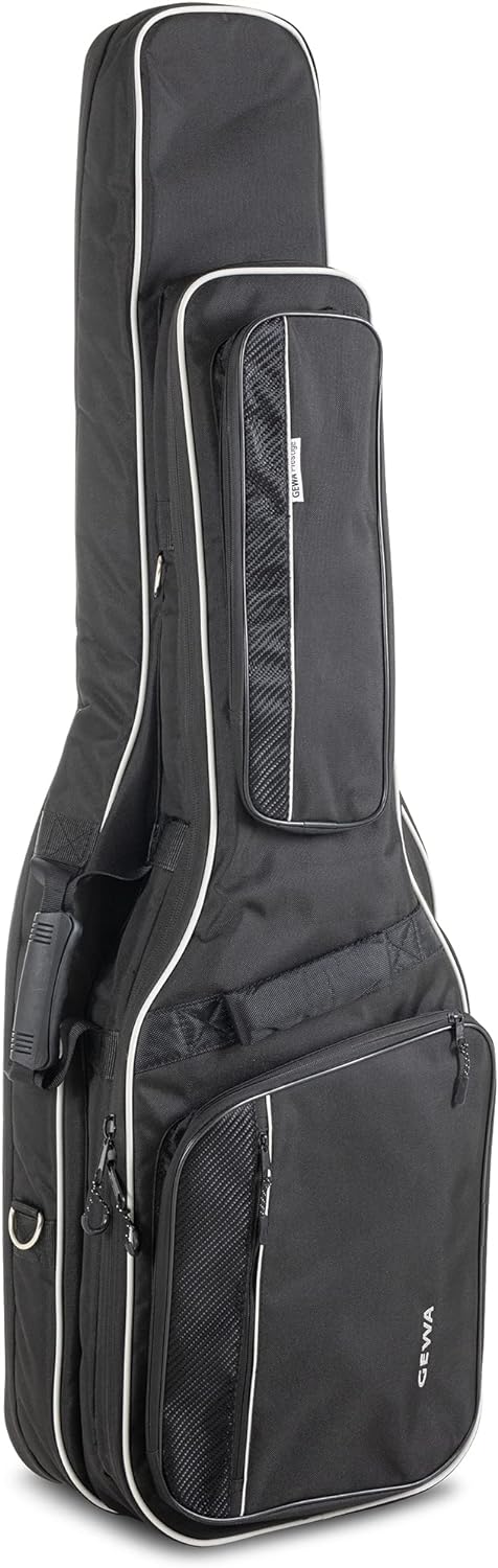 GEWA Gitarren Double Gig-Bag Prestige 25mm 2 E-Gitarren, stabiler Komfortgriff, zusätzlicher Frontgr
