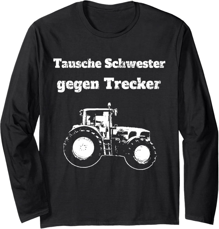 Landwirt Trecker Sohn Bruder Schwester Geschwister Traktor Langarmshirt
