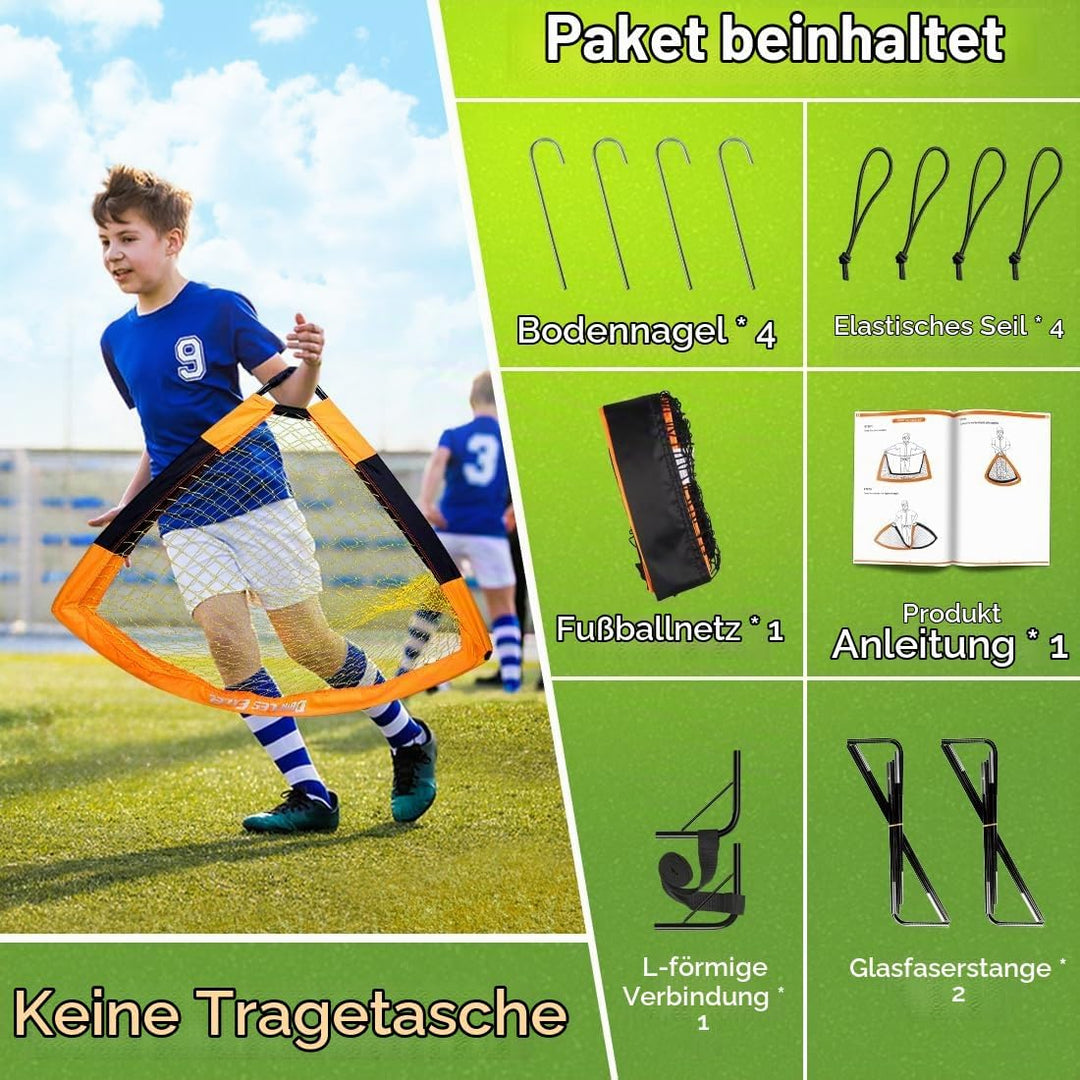 Dimples Excel Pop-Up Fussballtor – Faltbar für Kinder | 1er oder 2er Set in 120x90 / 152x110 / 213x1