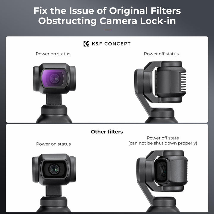 K&F CONCEPT magnetisches ND Filter Set, kompatibel mit DJI OSMO Pocket 3, 4er Pack ND4, ND8, ND16, N