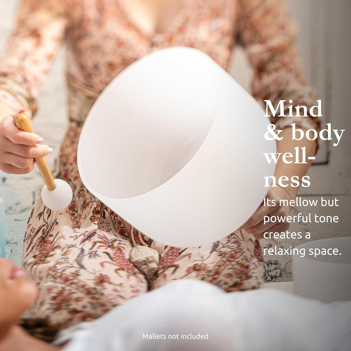 Sonic Energy 10 Zoll Kristallklangschale – 432 Hz, Ton F4, Herzchakra, mit Griff – Für Meditation, Y