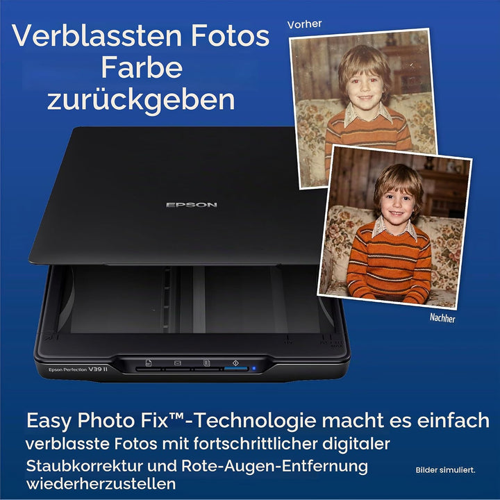 Epson - Perfection V39 II - Farbfoto- und Dokumenten-Flachbettscanner - 4800 DPI optische Auflösung
