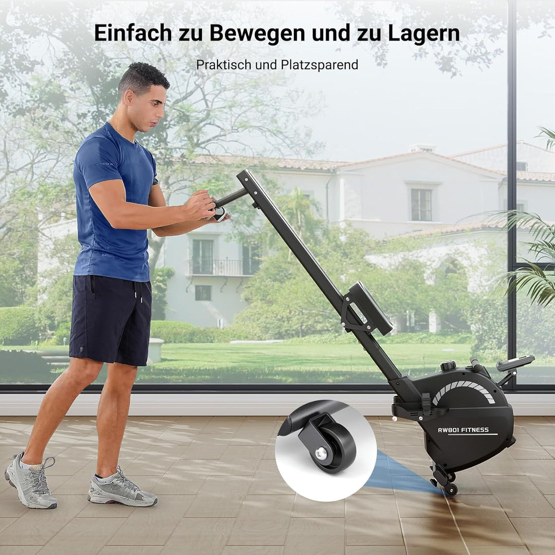 Dripex Magnetisches Rudergerät für Zuhause mit 16 Widerstandsstufen, Rudergerät für Zuhause mit LCD-
