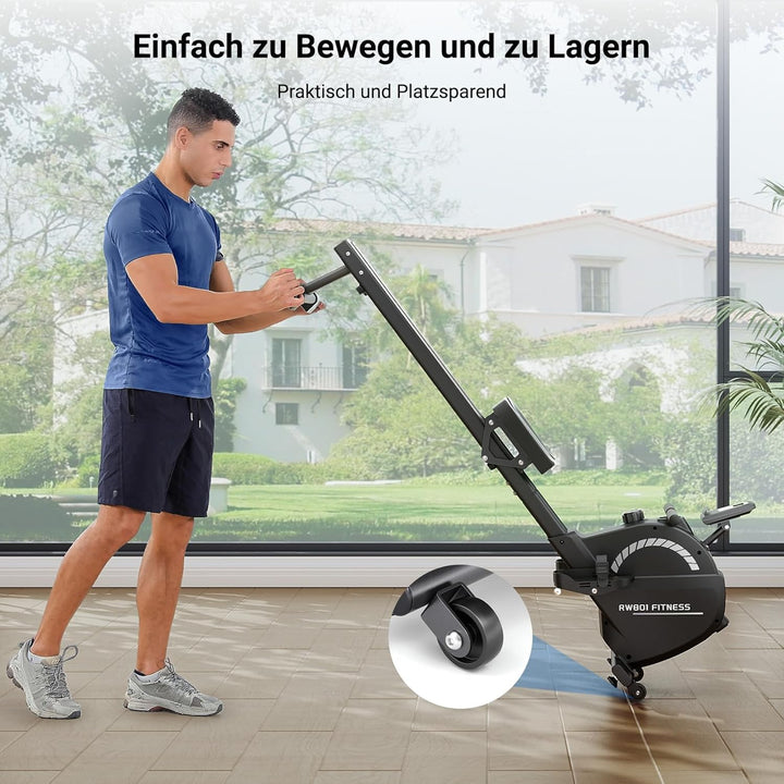 Dripex Magnetisches Rudergerät für Zuhause mit 16 Widerstandsstufen, Rudergerät für Zuhause mit LCD-