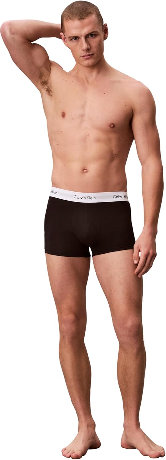 Calvin Klein Herren 3er Pack Boxershorts Low Rise Trunks Unterwäsche XS Black/White/Grey Heather, XS