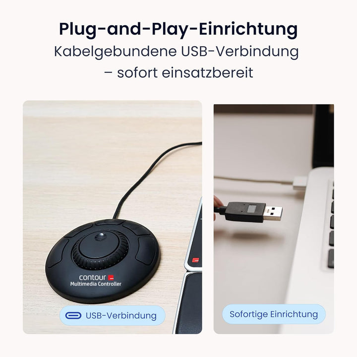 Contour Multimedia Controller Xpress | Ergonomisches Jog Wheel für Video/Music/Bildbearbeitung | USB