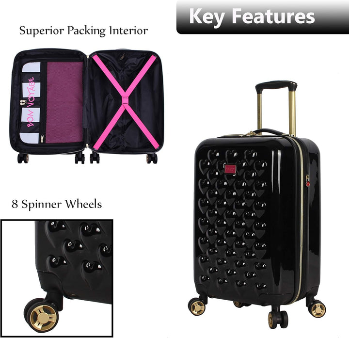 Betsey Johnson 66 cm (26 Zoll) Gepäckkollektion – erweiterbarer kratzfester Hartschalenkoffer (ABS +