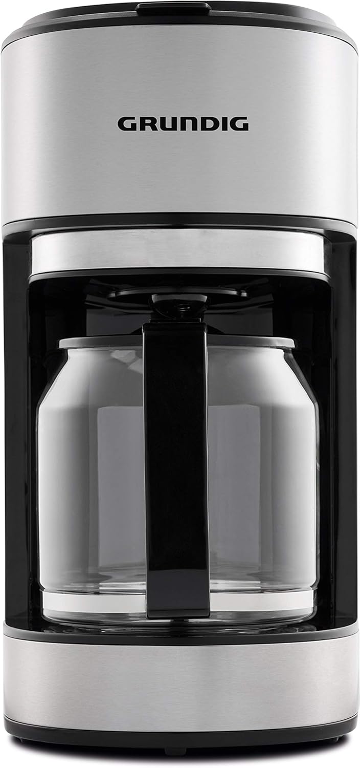 Grundig KM5620 Kaffemaschine, 1000W, 10 Tassen (1,25l), 1000, Edelstahl/Schwarz
