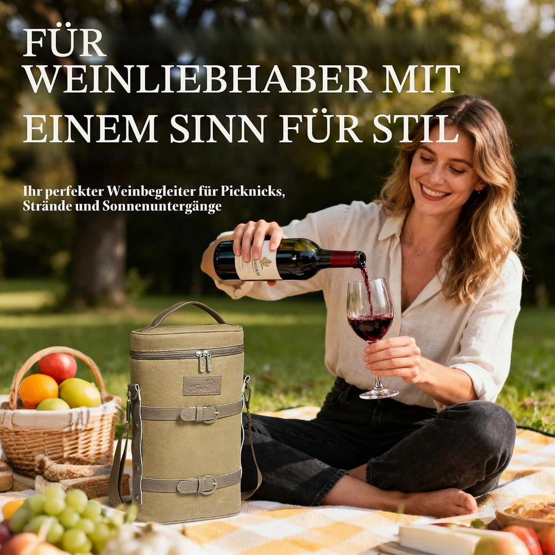 Kato Flaschentasche für 1 Flasche Kühltasche für Wein Bier Getränke Outdoor Tragetasche mit Trennwan