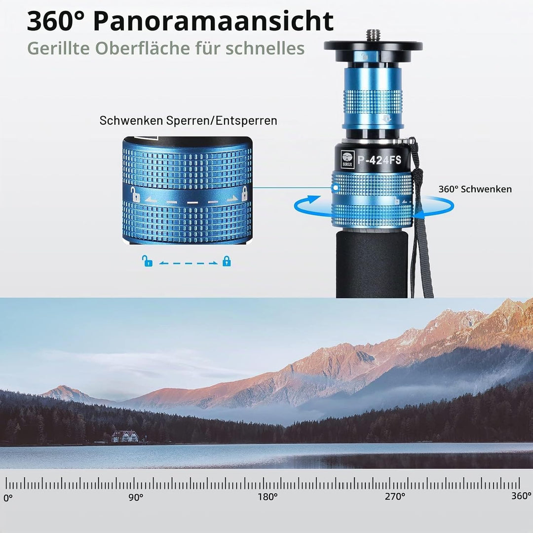 SIRUI P-424FS Einbeinstativ für Kamera, Modular, 3-in-1, Einbeinstativ aus Kohlefaser, mit Stativhal