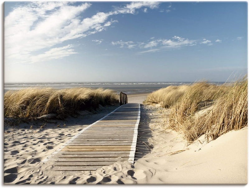 Artland Leinwandbild Wandbild Bild auf Leinwand 80x60 cm Wanddeko Strand Meer Maritim Düne Gräser No