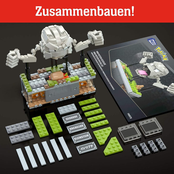 MEGA Pokémon Actionfigur-Bauset, Mini Motion-Kleinstein mit 343 Teilen und Schlagbewegung, Spielzeug