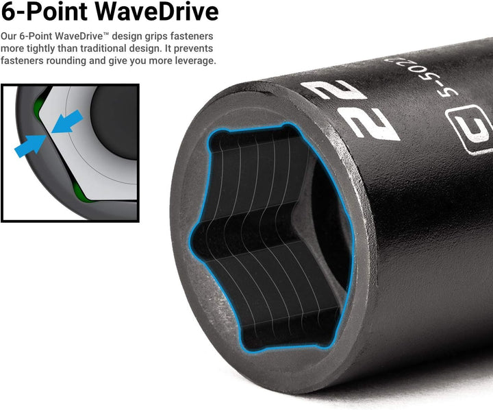 Capri Tools 3/8" Drive Master Impact Steckschlüsselsatz mit Adaptern und Verlängerungen, Premium Chr