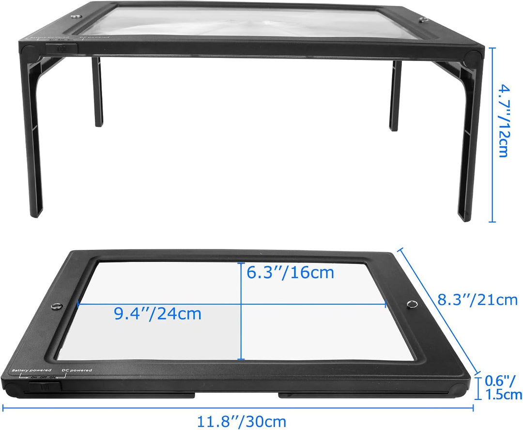 Upgrade Lupe mit Licht, 5X Leselupe mit Licht für Senioren Gross | Dimmbare Lupen mit 50 LED Licht,