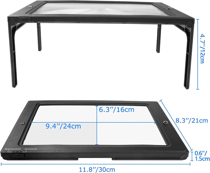 Upgrade Lupe mit Licht, 5X Leselupe mit Licht für Senioren Gross | Dimmbare Lupen mit 50 LED Licht,