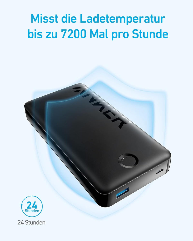 Anker Powerbank, 325 Powerbank (PowerCore 20K II), 20.000mAh Akku mit USB-C Port (Input & Output), 1