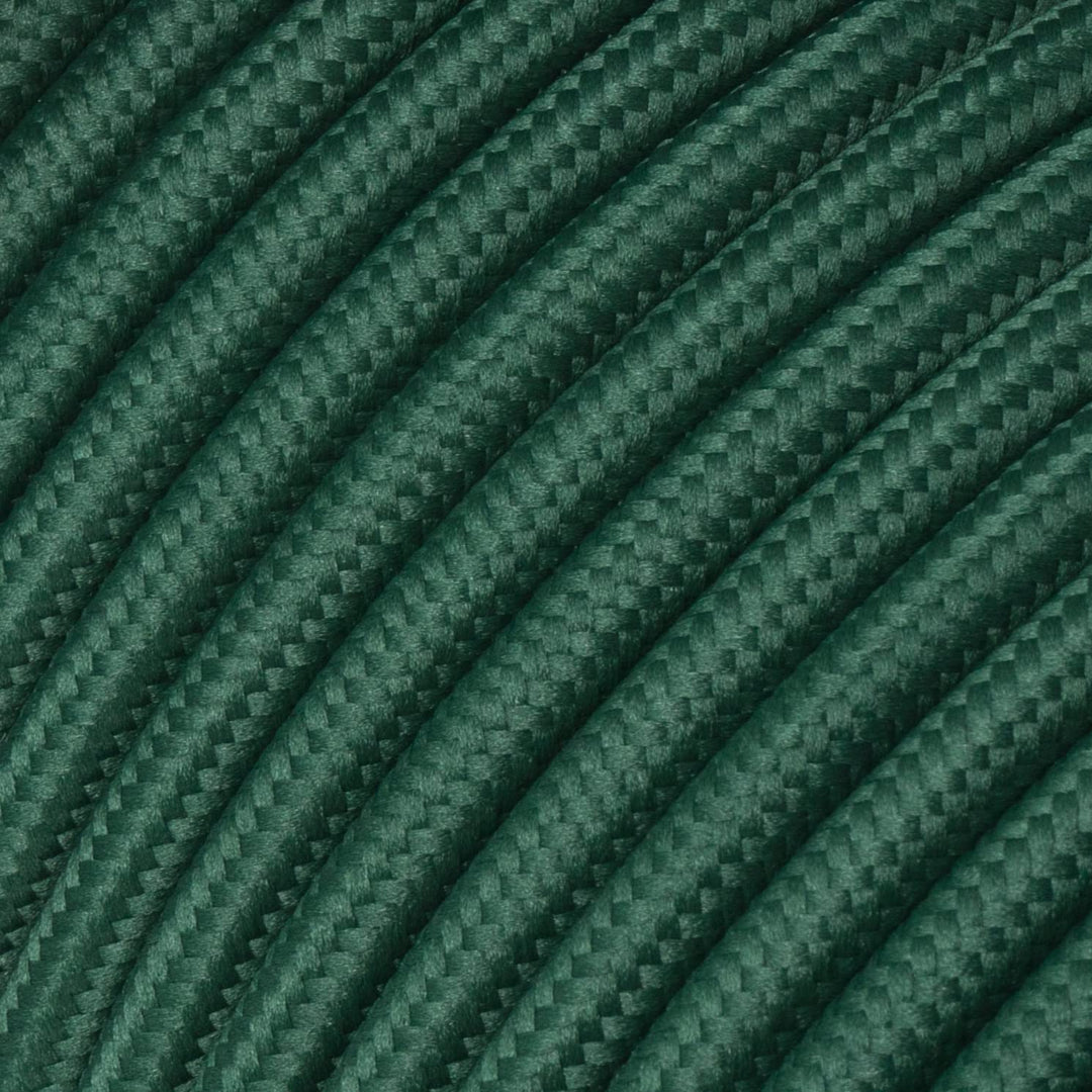 Textilkabel für Lampe, Rundkabel, zweiadrig (2x0.75mm²), Dunkelgrün - 10 Meter Dunkelgrün 10 Meter,
