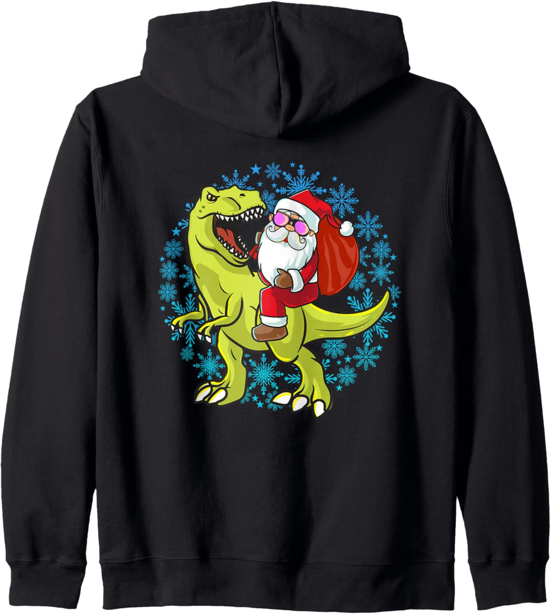 Santa Riding A Trex Weihnachtspyjama-Top für Kinder, Dinosaurier Kapuzenjacke
