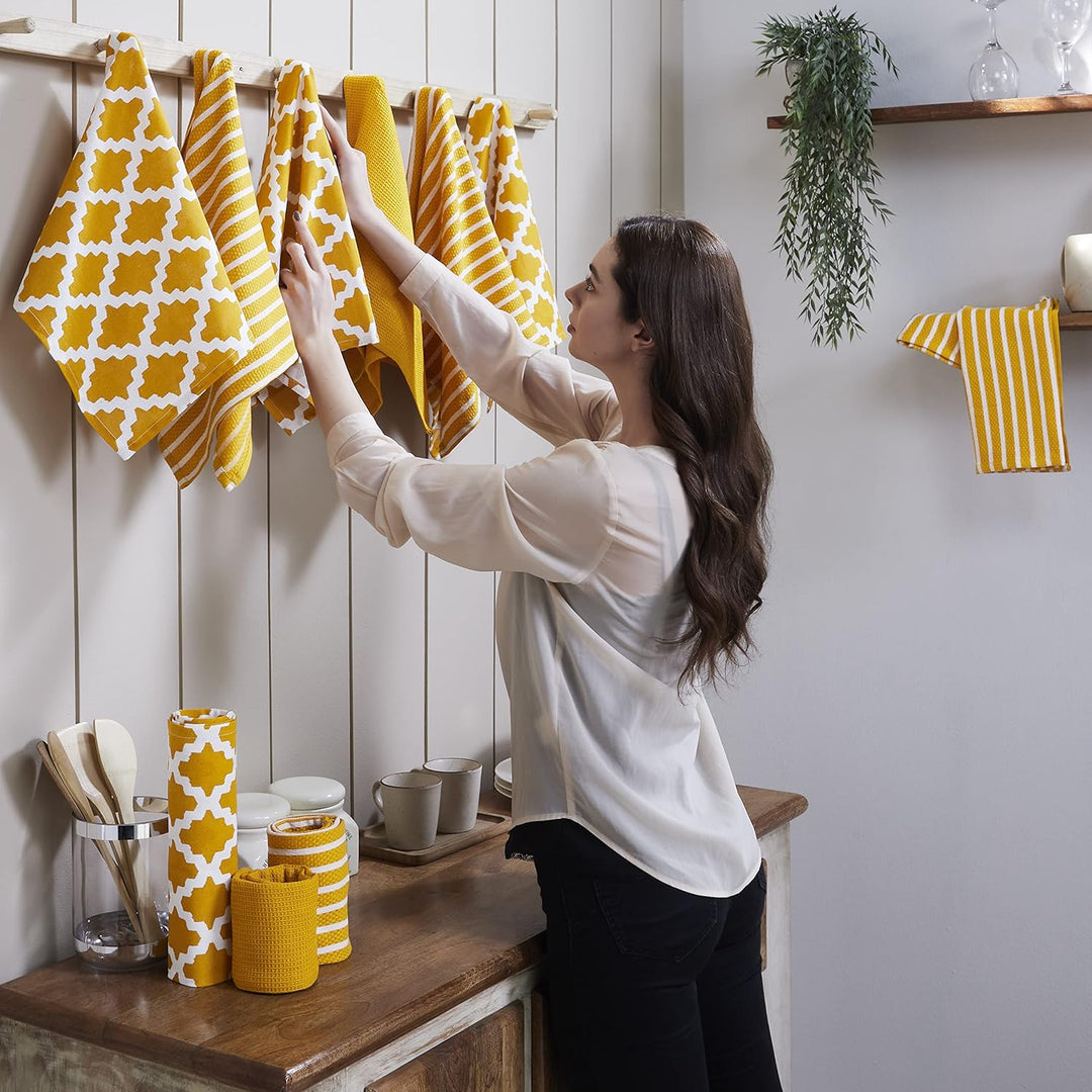 Penguin Home® 100% Baumwolle, Ocker, Für Die Küche | 10-Set | Stilvolle, Weiche Und Strapazierfähige
