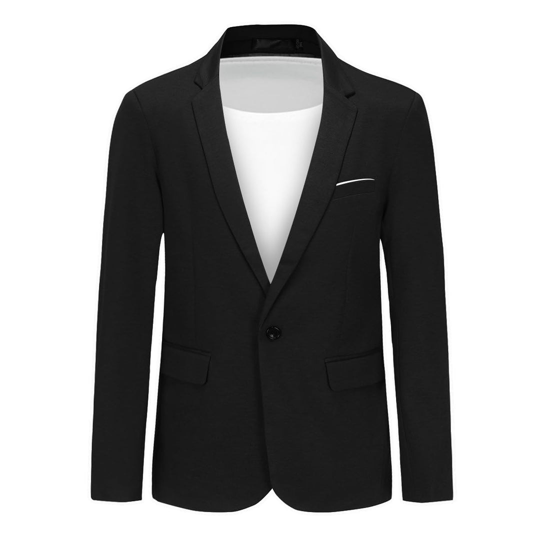 Allthemen Herren Sakko Baumwolle Stretch EIN Knopf Slim Fit Blazer Sportlich Freizeit Anzugjacke Lei
